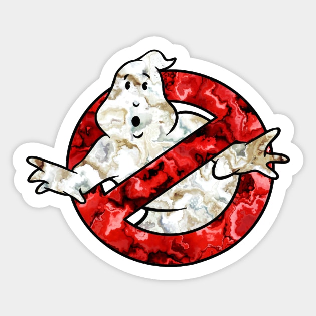 Marbled Marvels - Ghostbusters Sticker by Leroy Binks